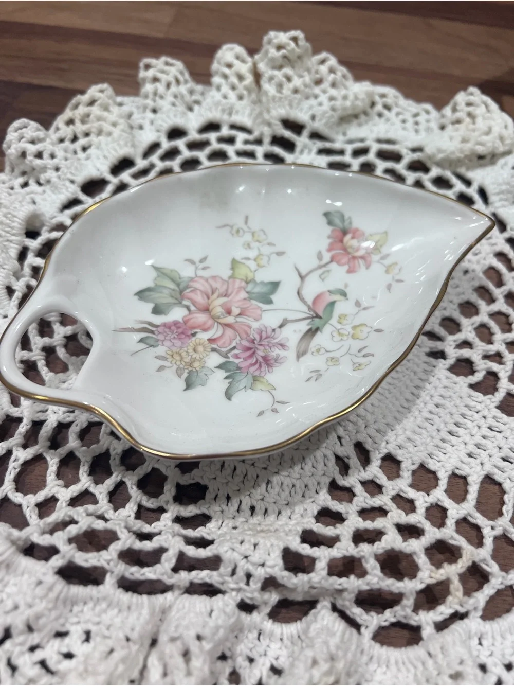 Vintage 1985 Royal Doulton Mystic Dawn Small Leaf Dish Fine Bone China England